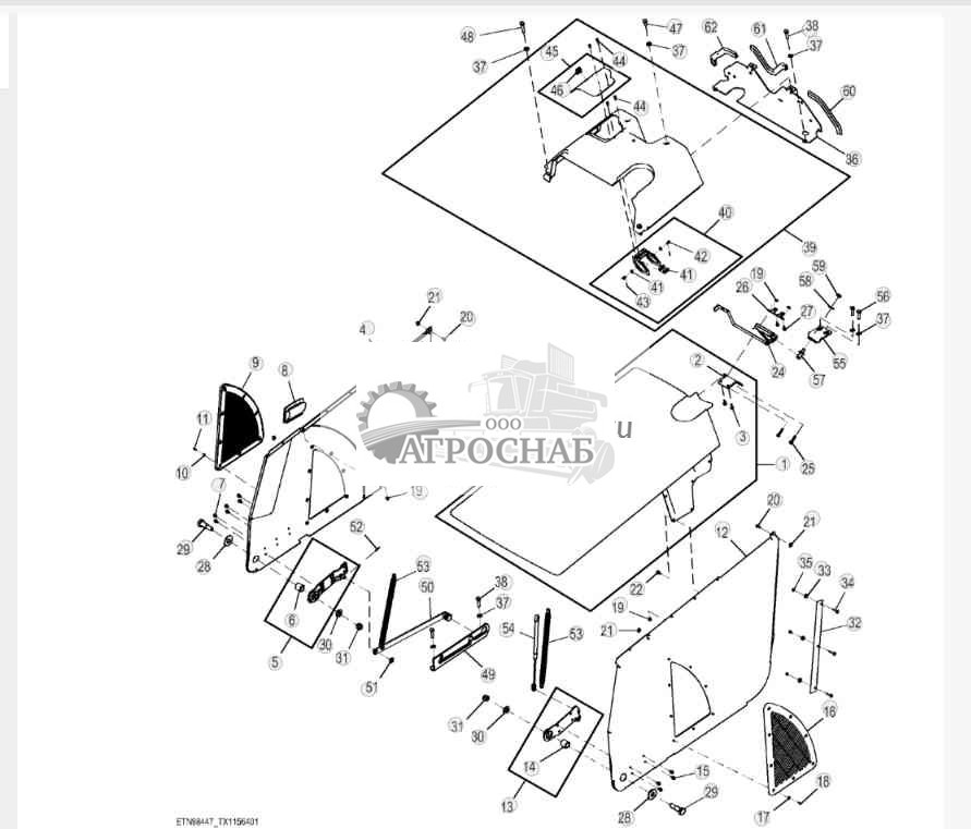 Капот и боковые панели (двигатель 4045TT096) (256242 